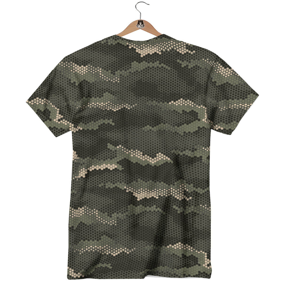 Digital Camo Army Green Print Pattern T-Shirt-grizzshop