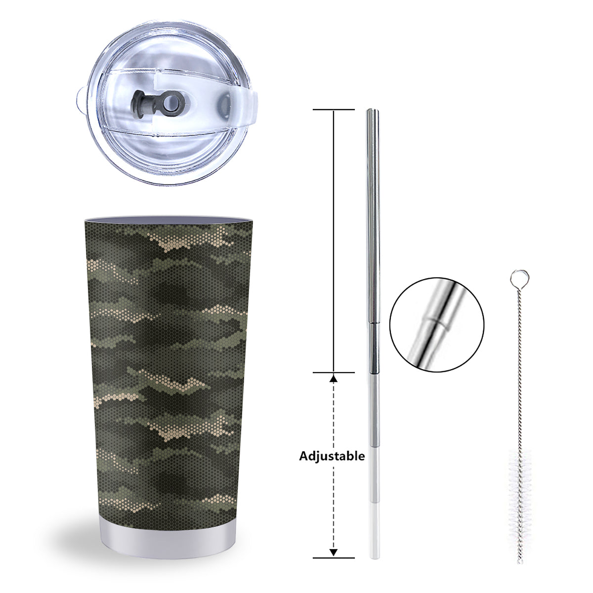 Digital Camo Army Green Print Pattern Tumbler-grizzshop