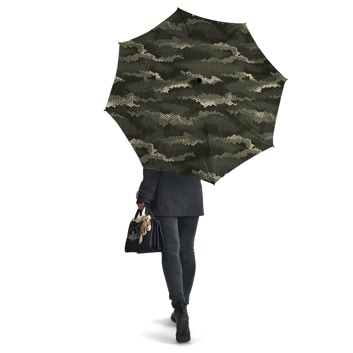 Digital Camo Army Green Print Pattern Umbrella-grizzshop