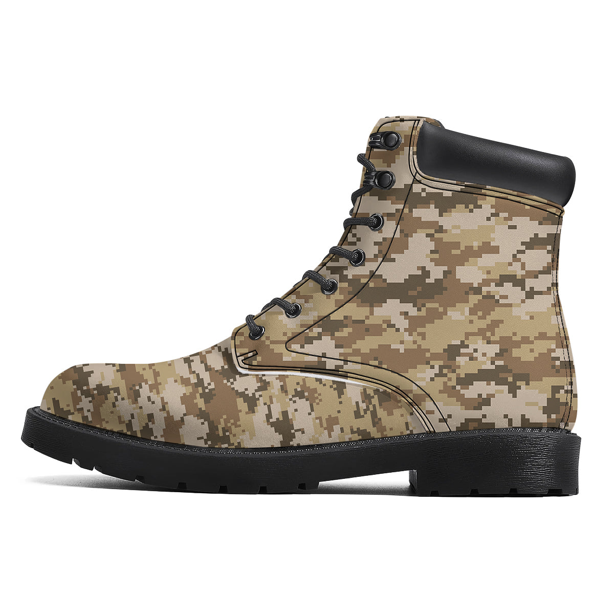 Digital Camo Beige Print Pattern Boots-grizzshop