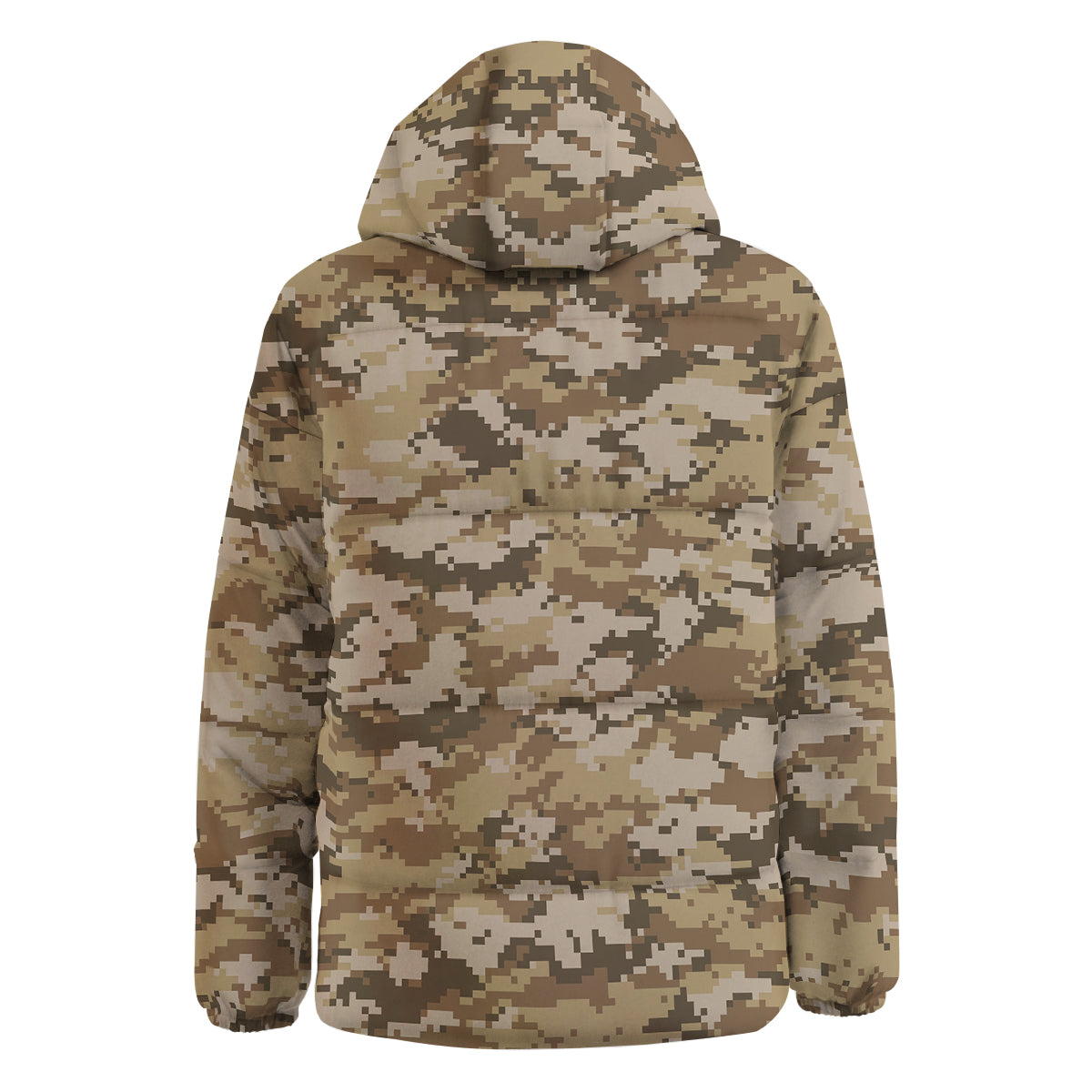 Digital Camo Beige Print Pattern Down Jacket-grizzshop