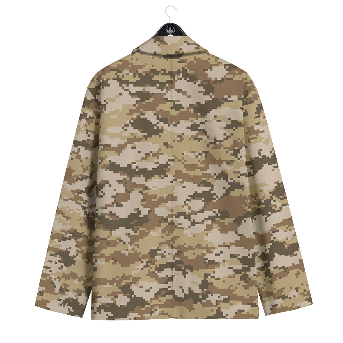 Digital Camo Beige Print Pattern Men's Sport Coat-grizzshop