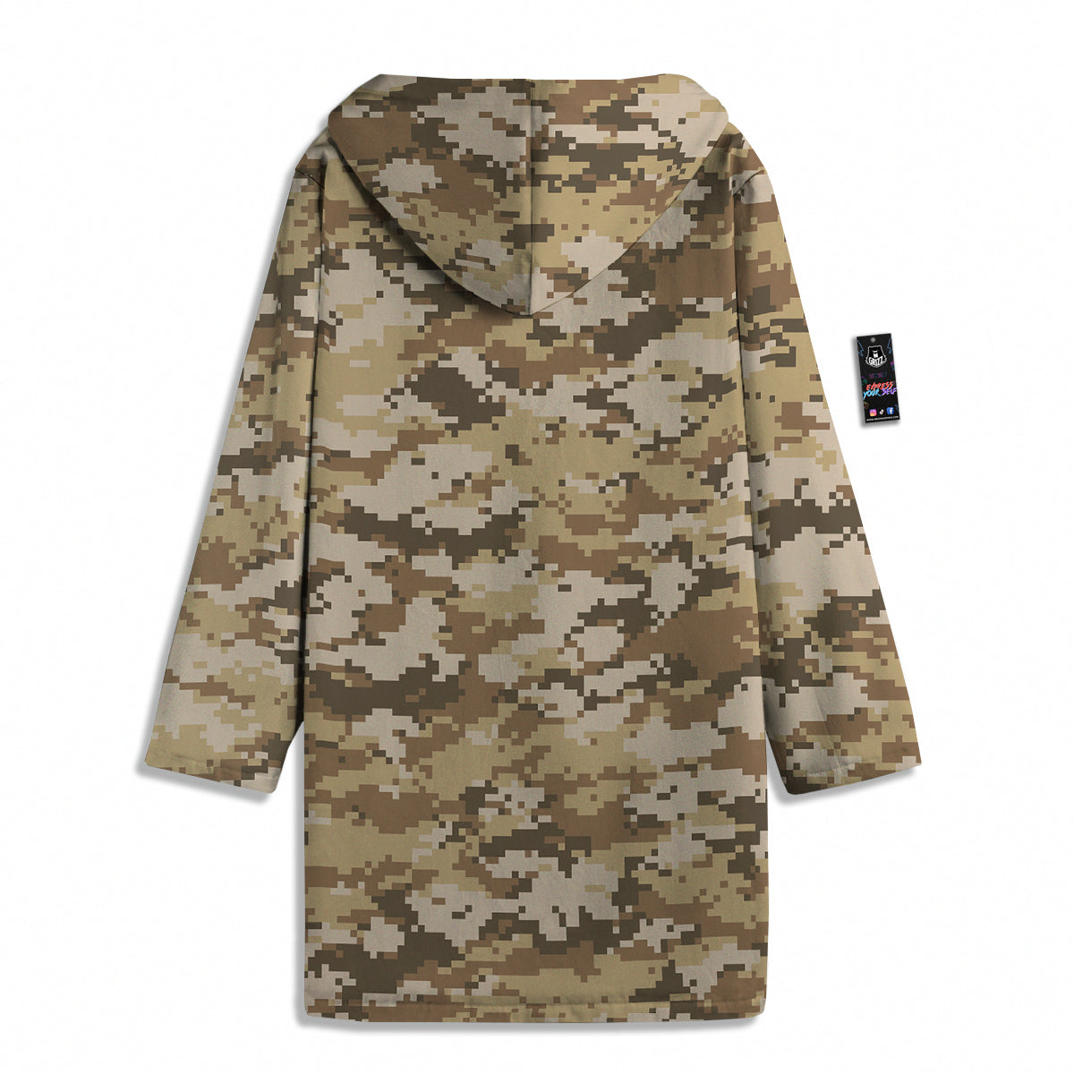 Digital Camo Beige Print Pattern Men's Windbreaker Jacket-grizzshop