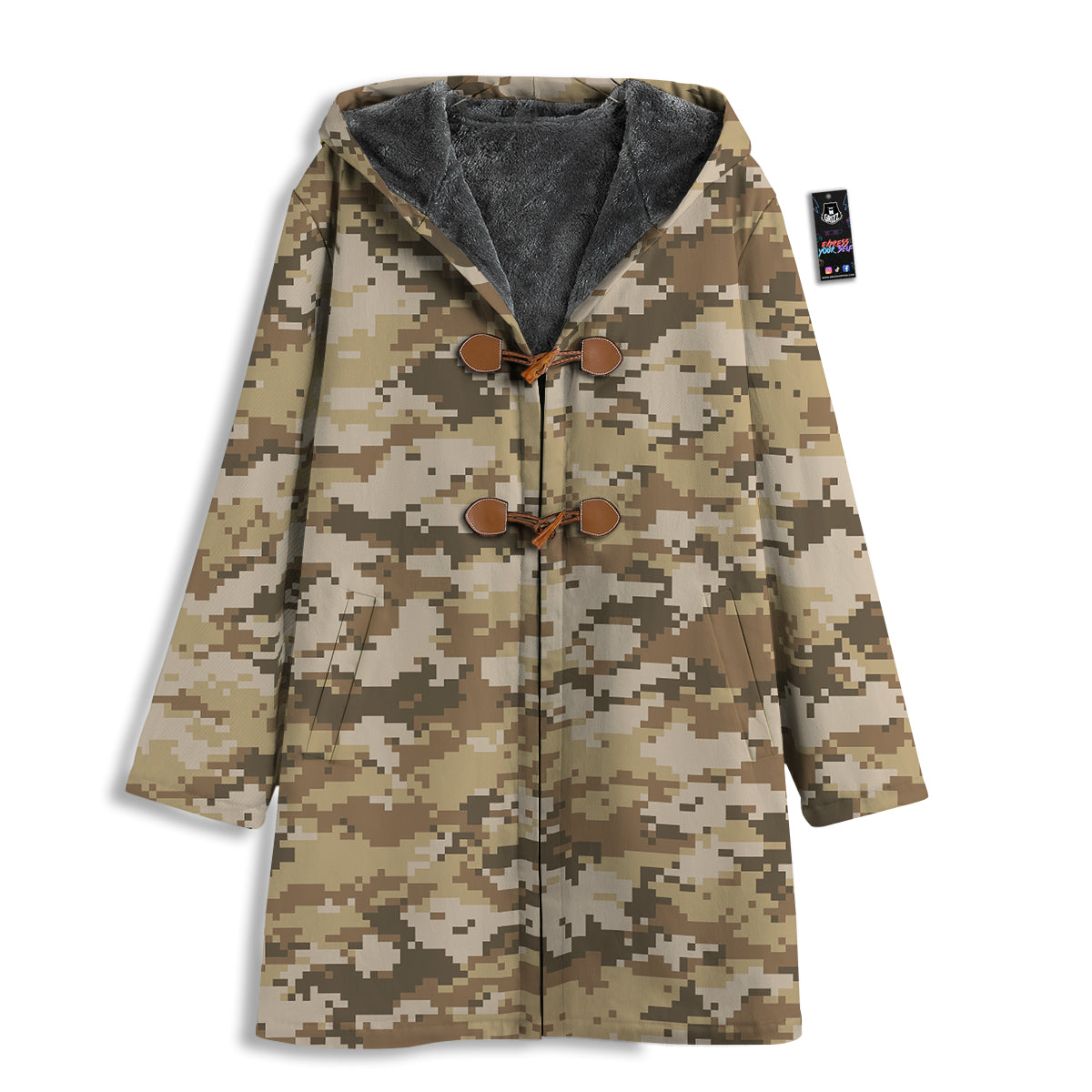 Digital Camo Beige Print Pattern Men's Windbreaker Jacket-grizzshop