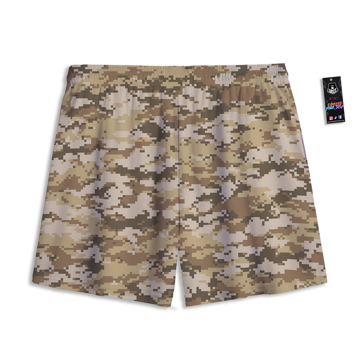 Floral Hummingbird Dark Blue Print Mesh Shorts