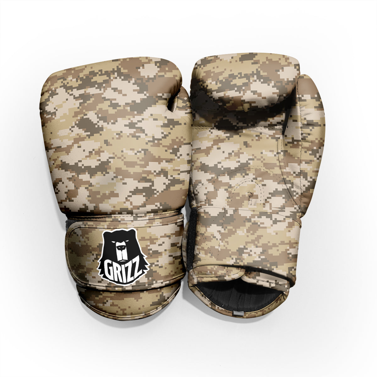 Digital Camo Beige Print Pattern Pro Boxing Glove
