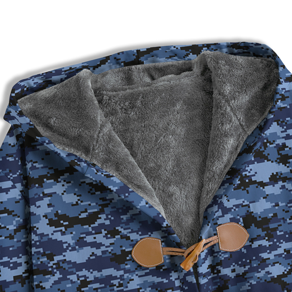 Digital Camo Black And Blue Print Men's Windbreaker Jacket-grizzshop