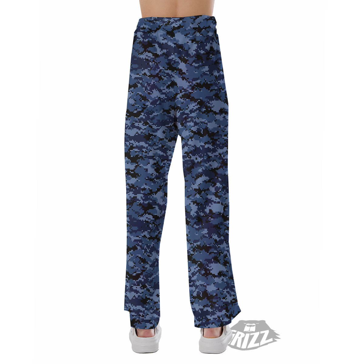 Digital Camo Black And Blue Print Pajama Pants-grizzshop