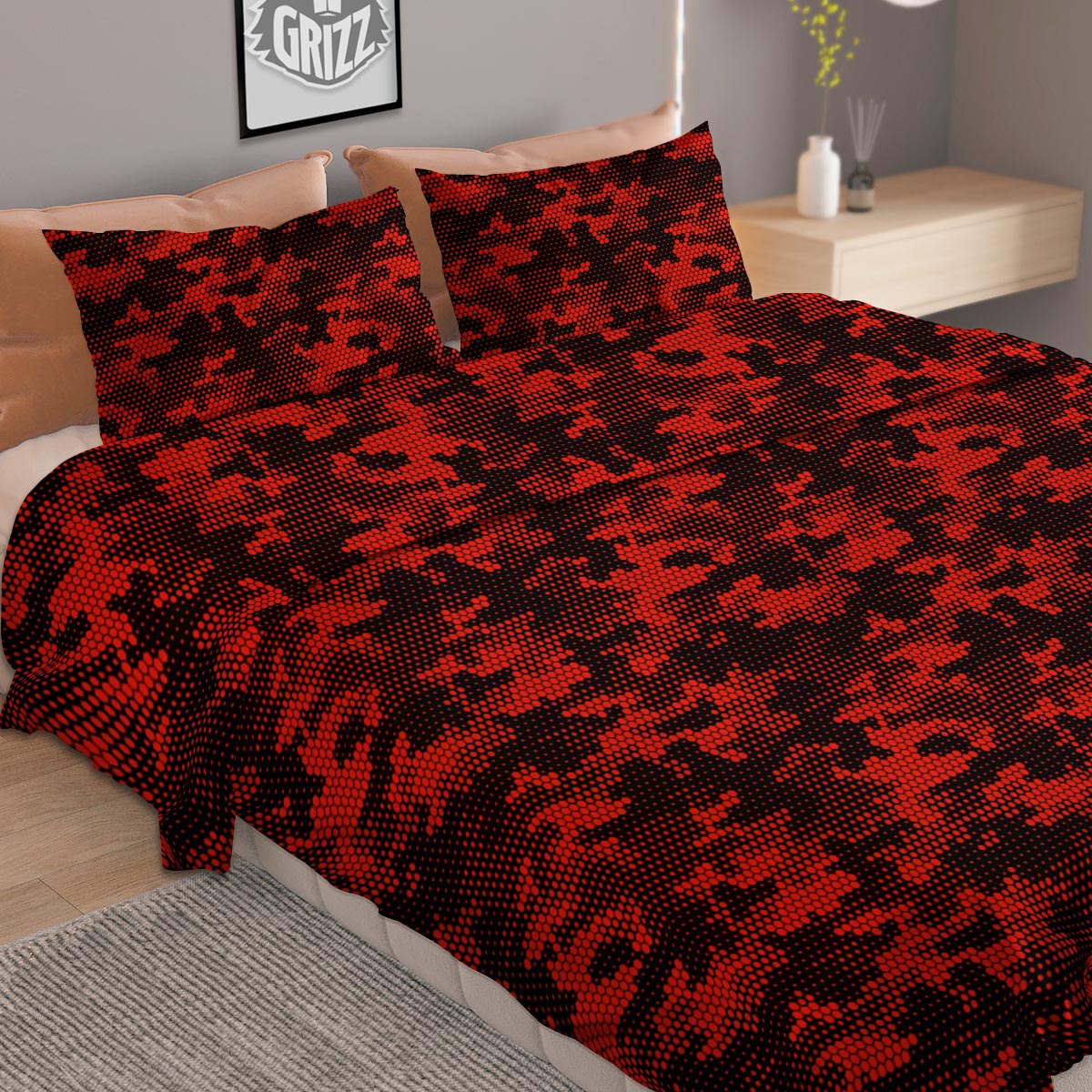 Cow Grey And White Print Pattern Duvet Cover Bedding Set