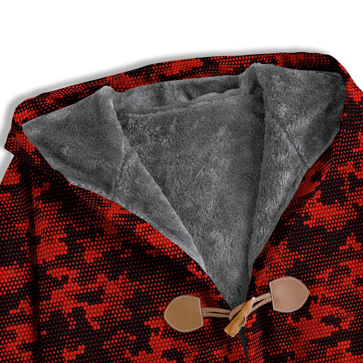 Digital Camo Black And Red Print Pattern Men's Windbreaker Jacket-grizzshop