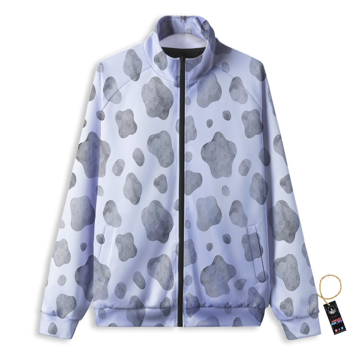 Digital Camo Black And Red Print Pattern Track Jacket-grizzshop