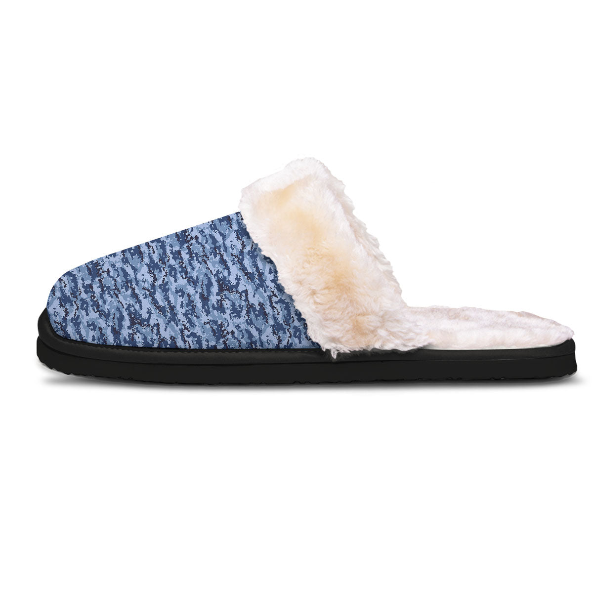 Digital Camo Blue Print Pattern Slippers-grizzshop