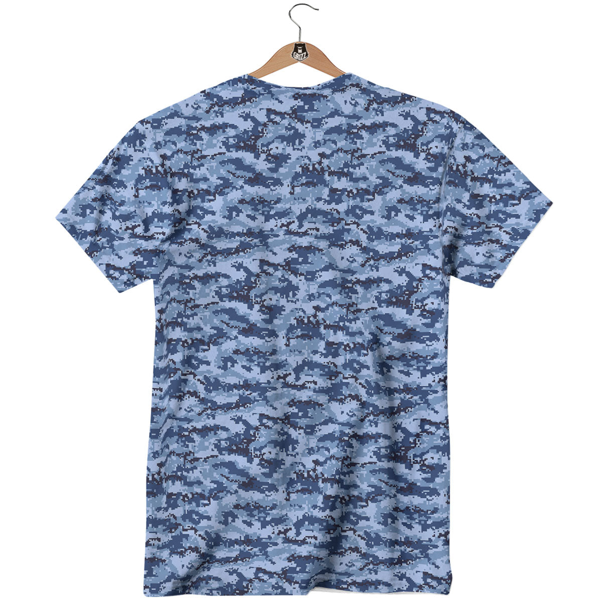 Digital Camo Blue Print Pattern T-Shirt-grizzshop