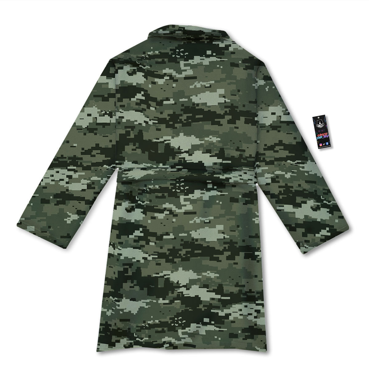 Digital Camo Desert Print Pattern Bathrobe-grizzshop