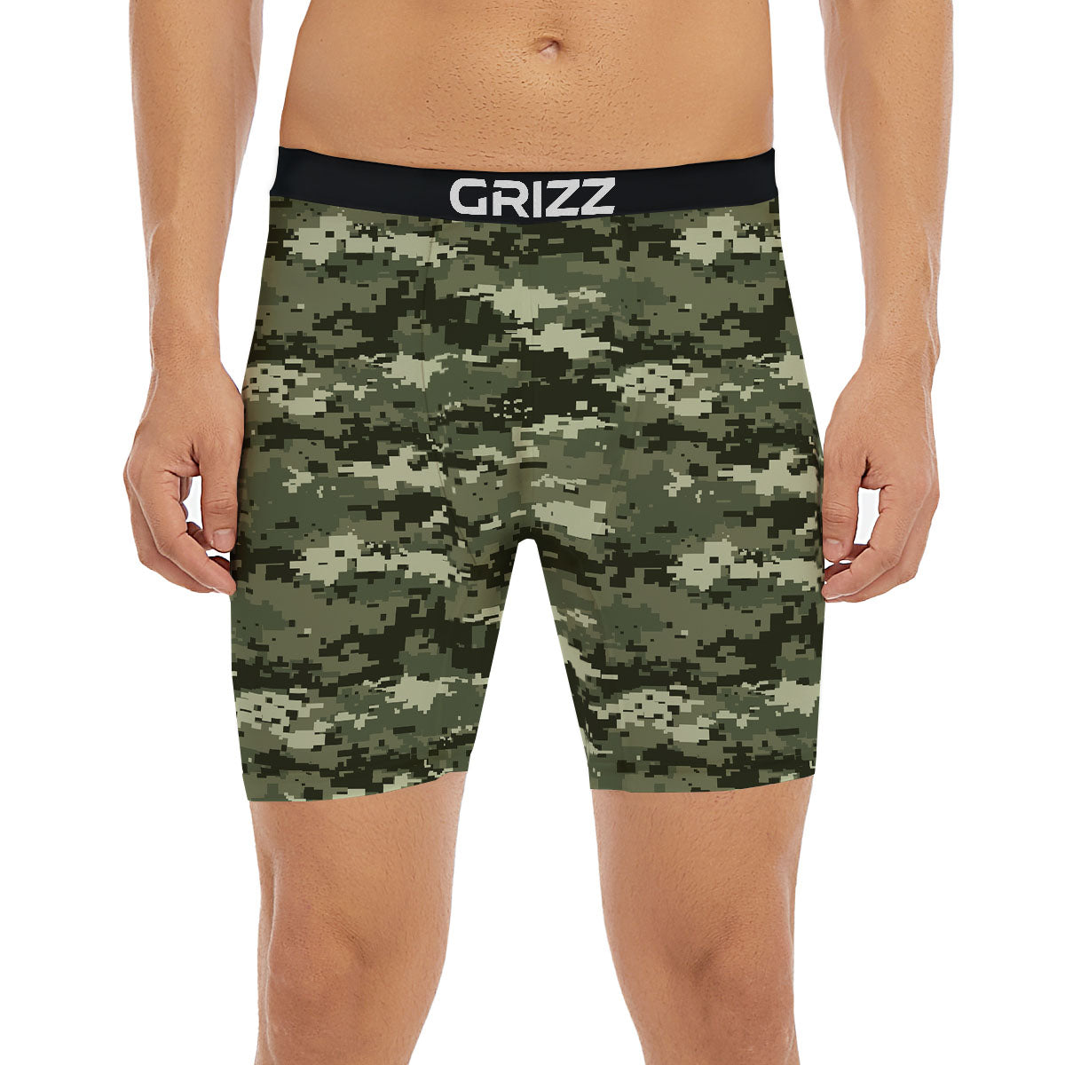 Digital Camo Desert Print Pattern Boxer Briefs-grizzshop