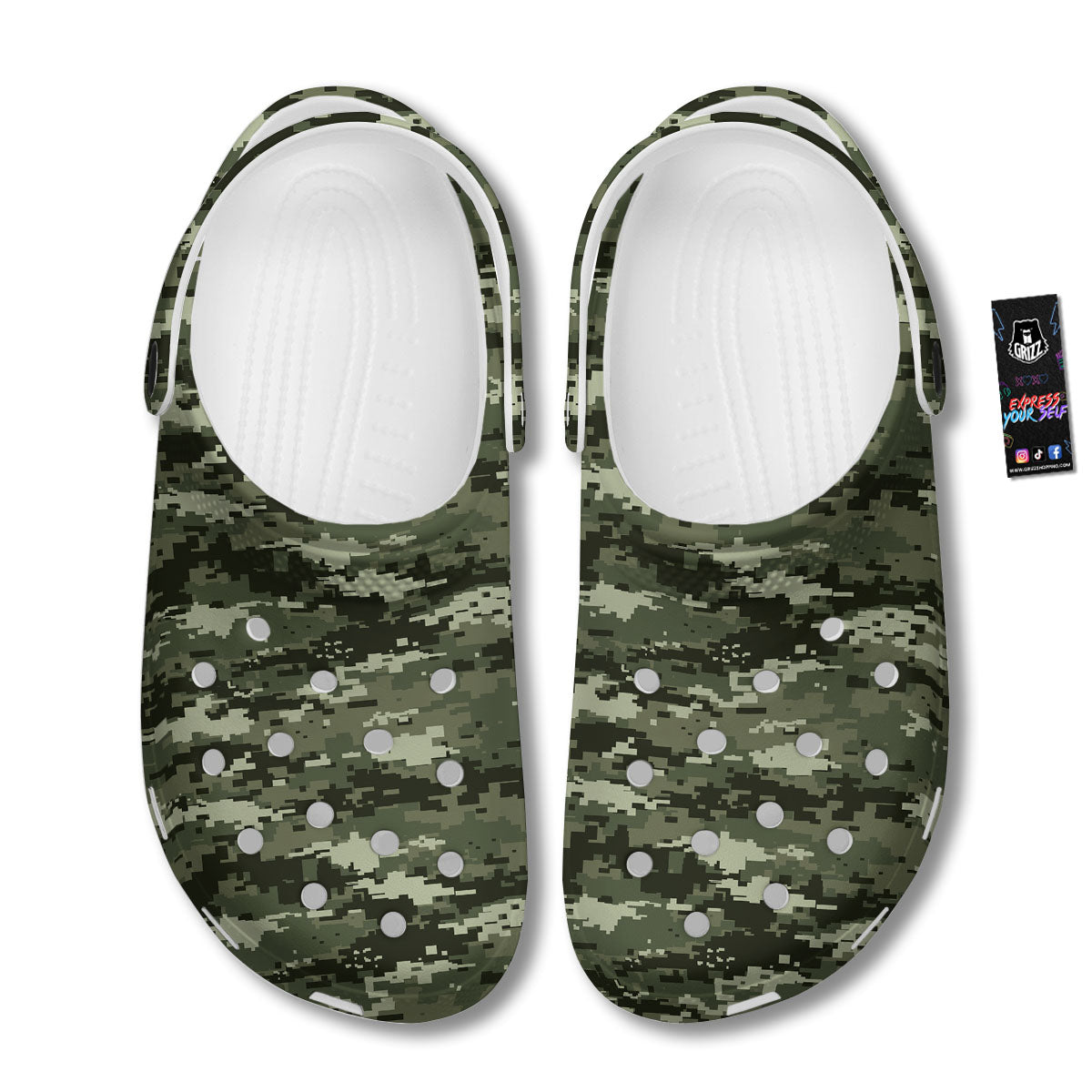 Digital Camo Desert Print Pattern Clog-grizzshop