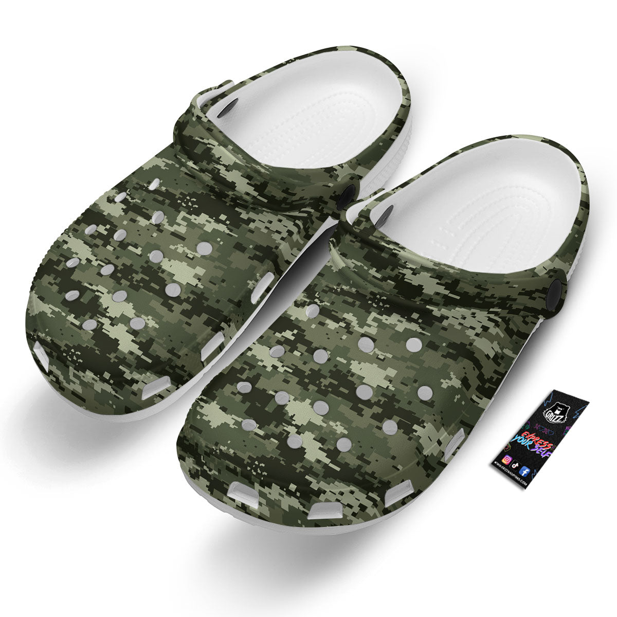 Digital Camo Desert Print Pattern Clog-grizzshop