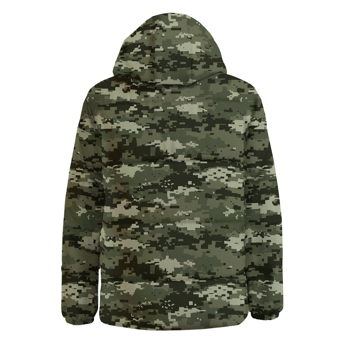 Digital Camo Desert Print Pattern Down Jacket-grizzshop