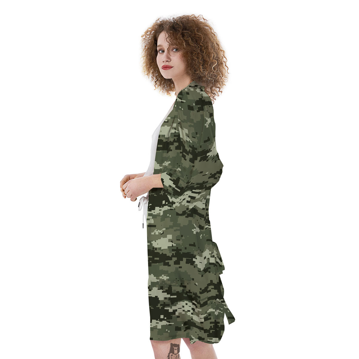 Digital Camo Desert Print Pattern Kimono-grizzshop