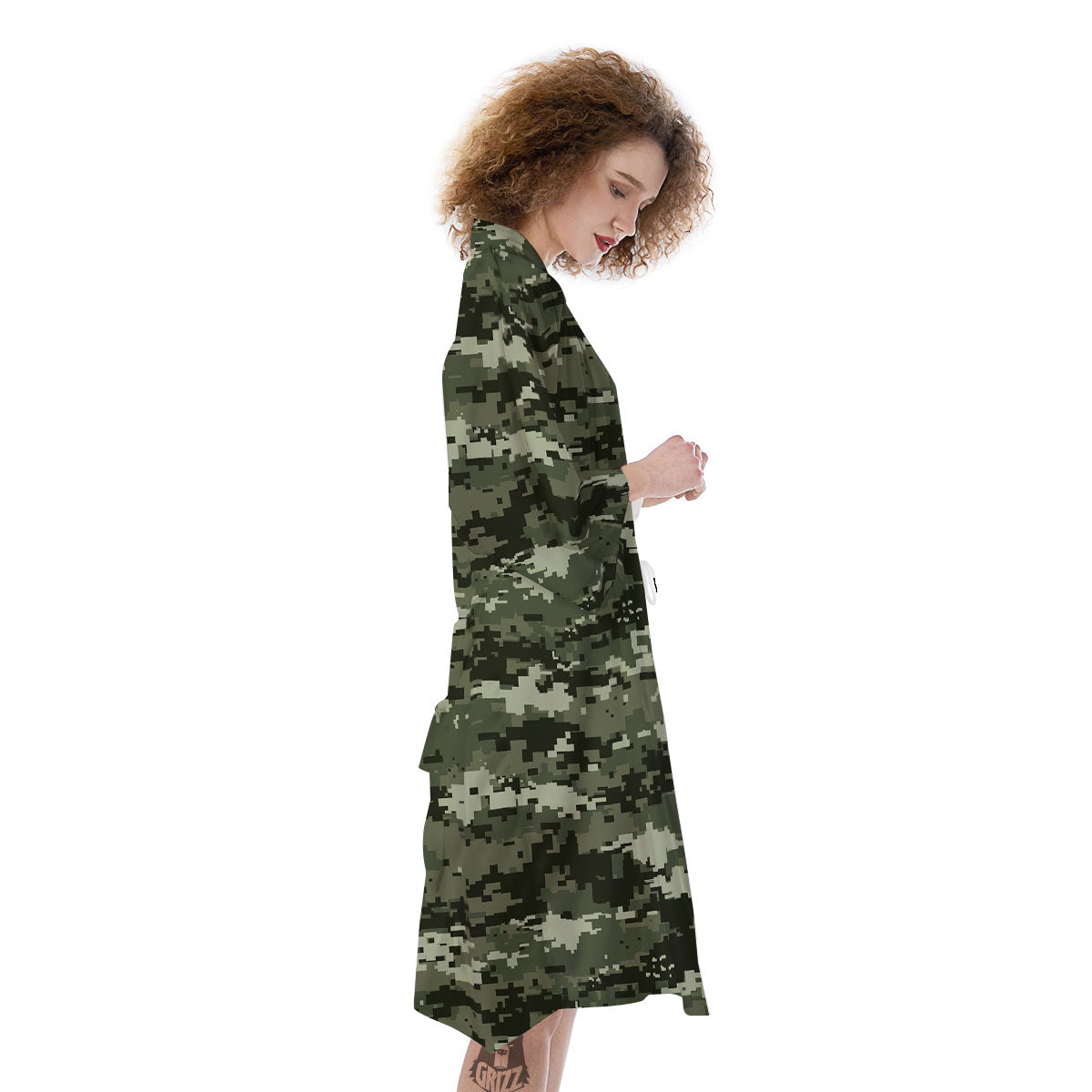 Digital Camo Desert Print Pattern Kimono-grizzshop