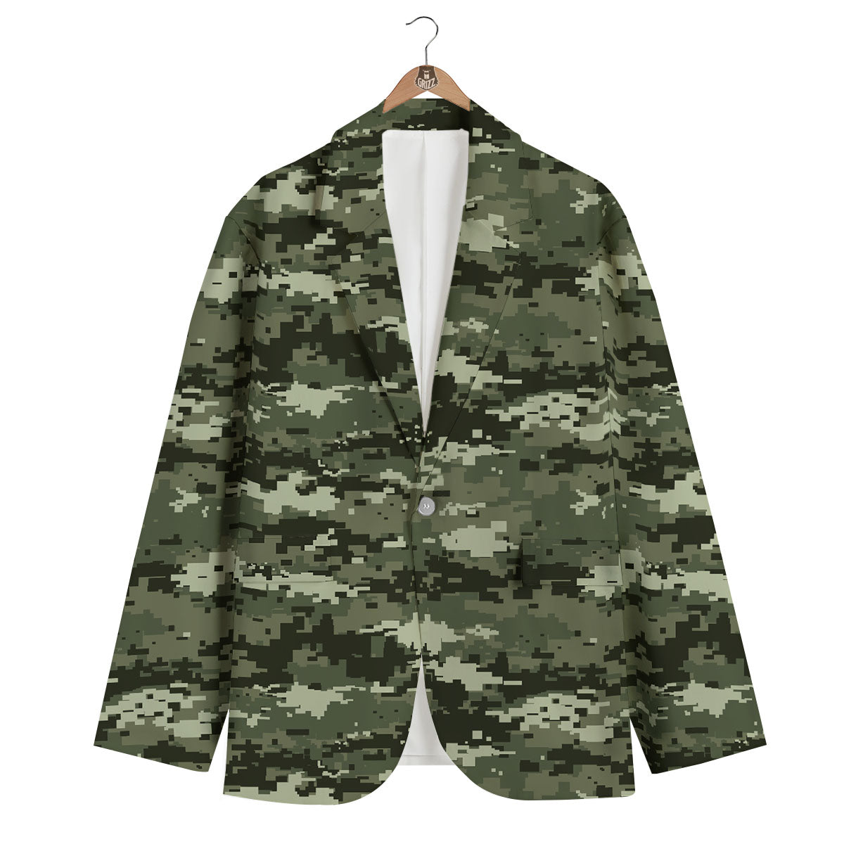 Digital Camo Desert Print Pattern Men's Blazer-grizzshop