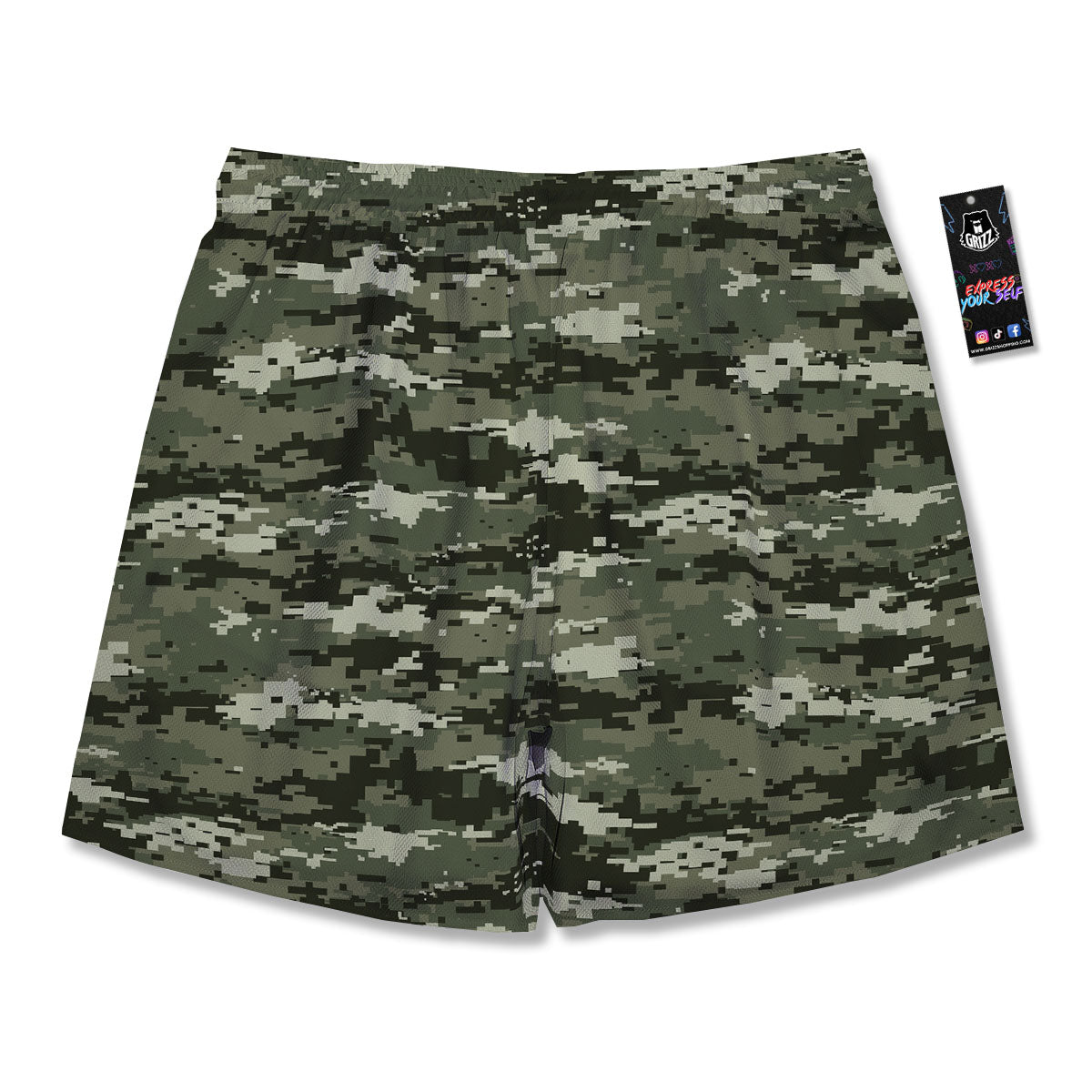 Digital Camo Desert Print Pattern Men's Running Shorts-grizzshop