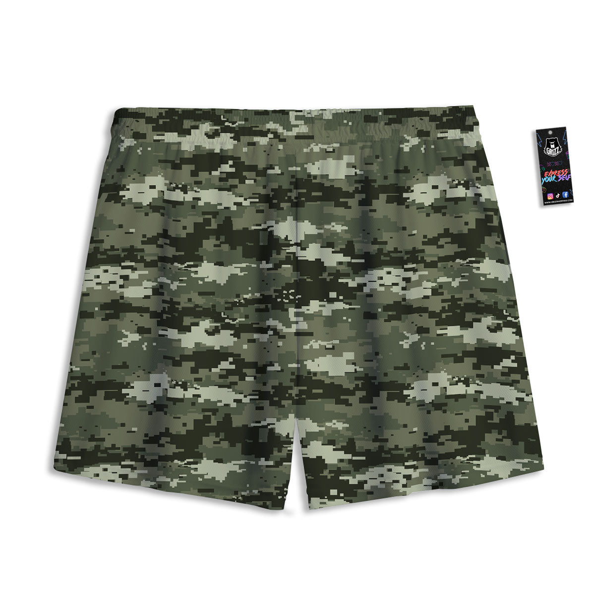 Digital Camo Desert Print Pattern Mesh Shorts