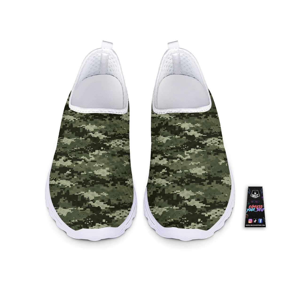 Digital Camo Desert Print Pattern Nurse Shoes-grizzshop