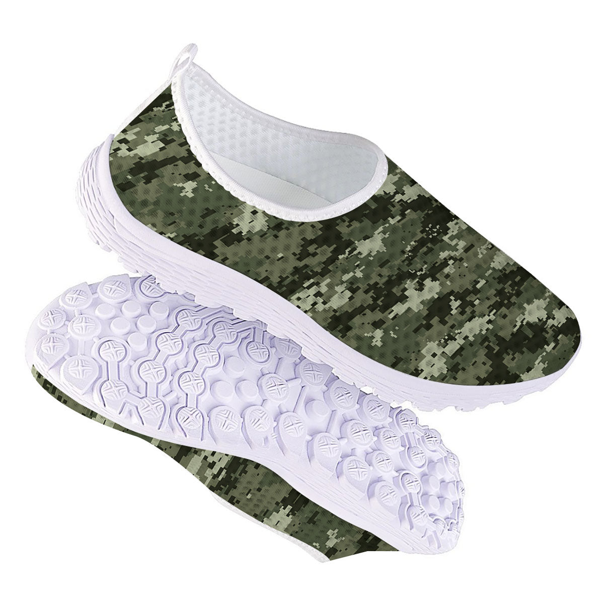 Digital Camo Desert Print Pattern Nurse Shoes-grizzshop