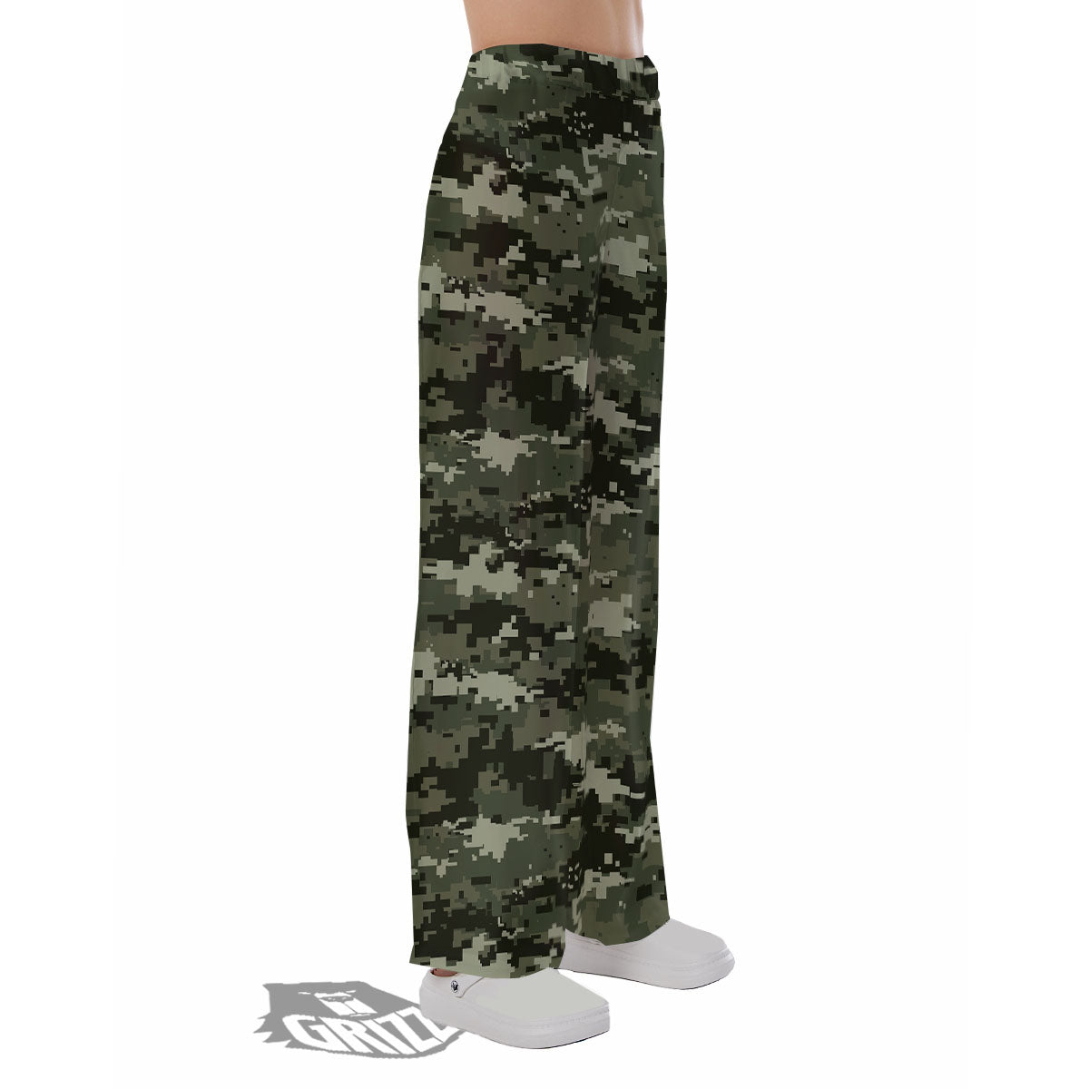 Digital Camo Desert Print Pattern Pajama Pants-grizzshop
