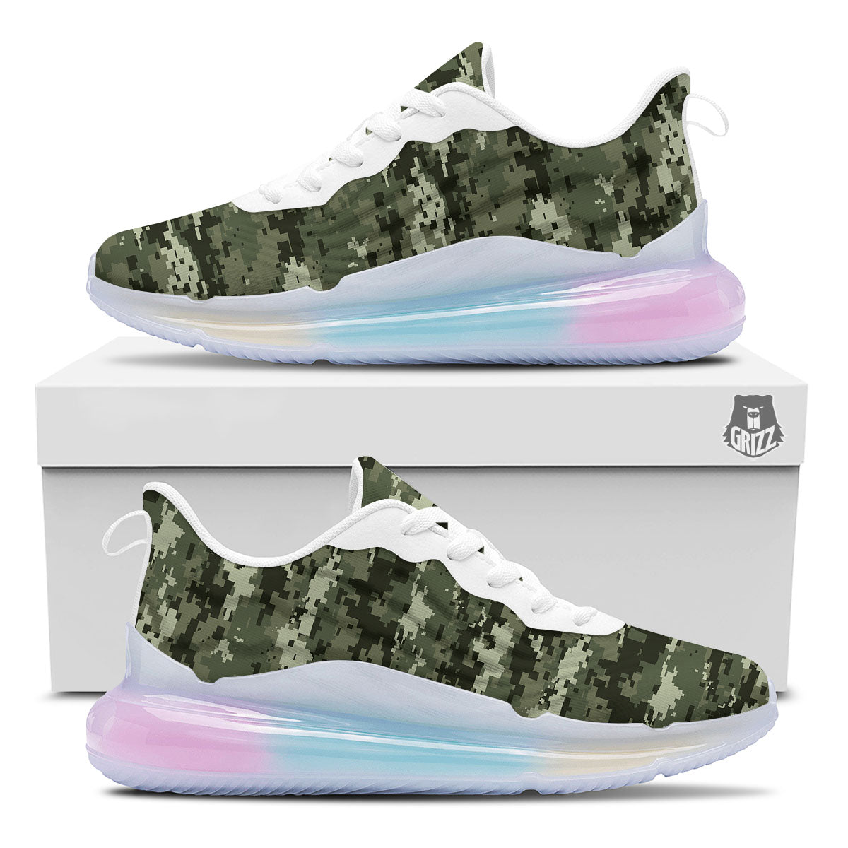 Digital Camo Desert Print Pattern Running Sneakers-grizzshop
