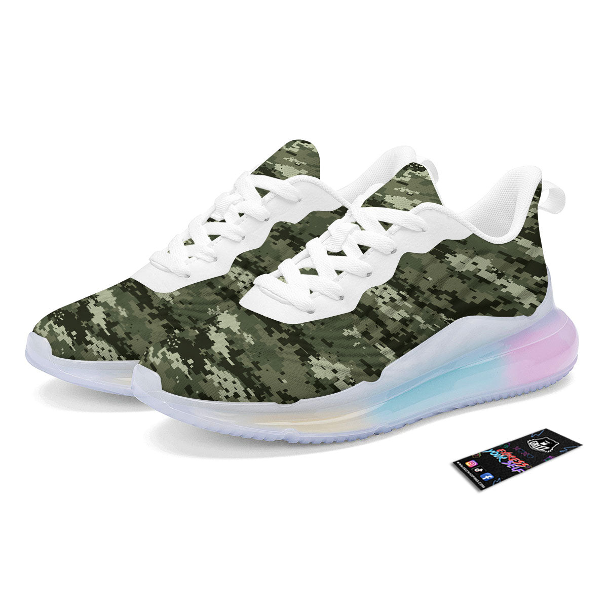 Digital Camo Desert Print Pattern Running Sneakers-grizzshop