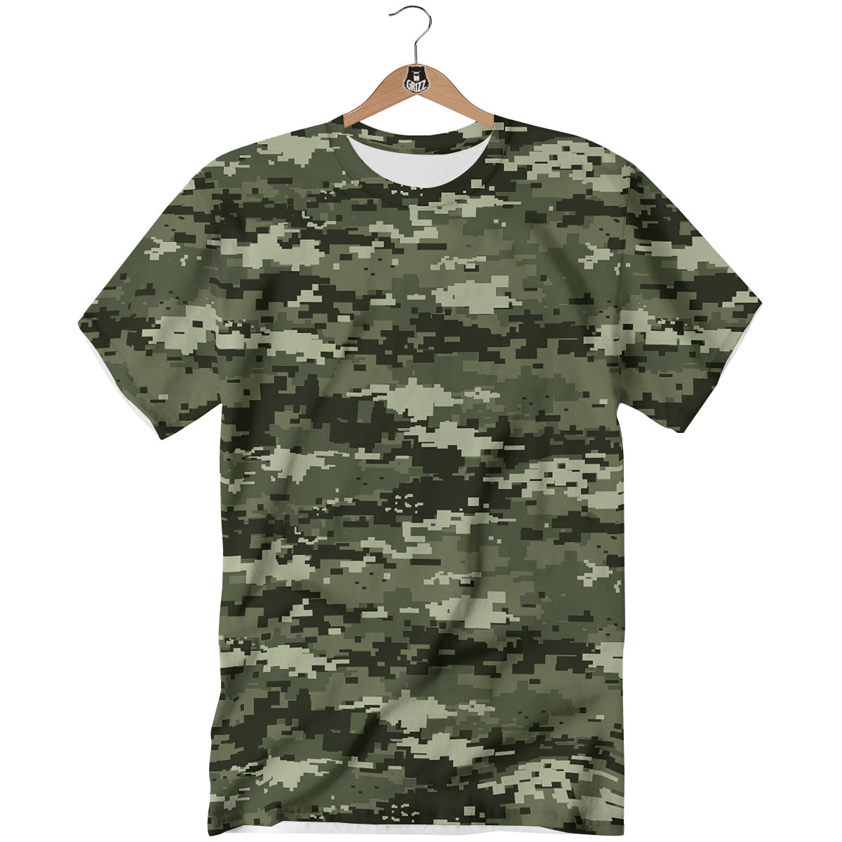 Digital Camo Desert Print Pattern T-Shirt-grizzshop