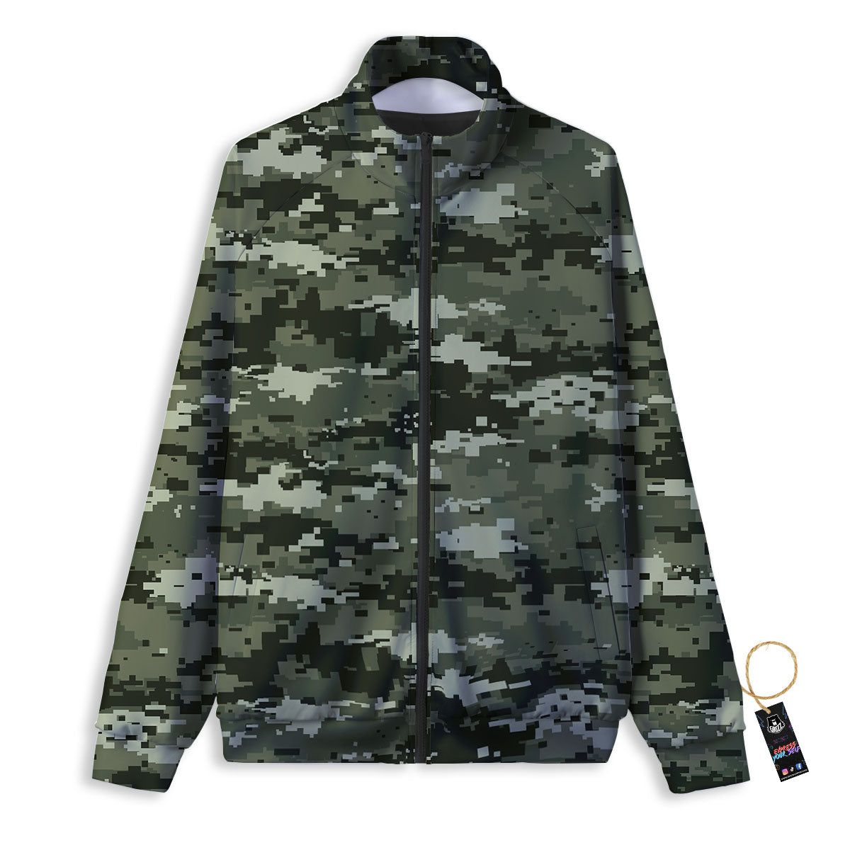 Digital Camo Desert Print Pattern Track Jacket-grizzshop