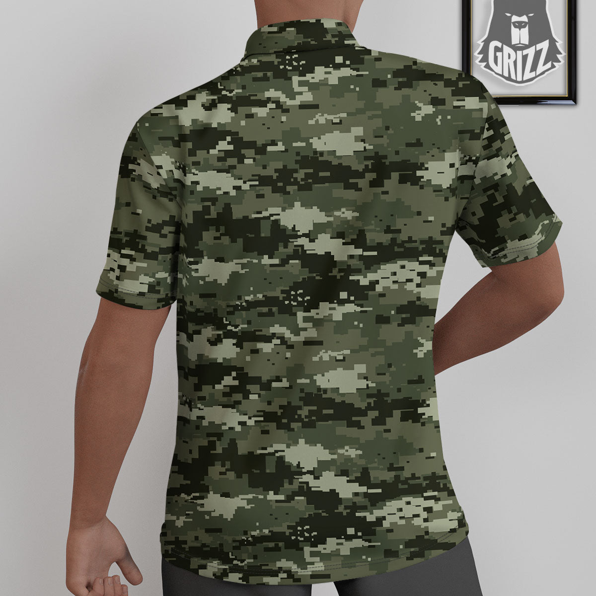 Digital Camo Desert Print Pattern Untucked Shirts-grizzshop