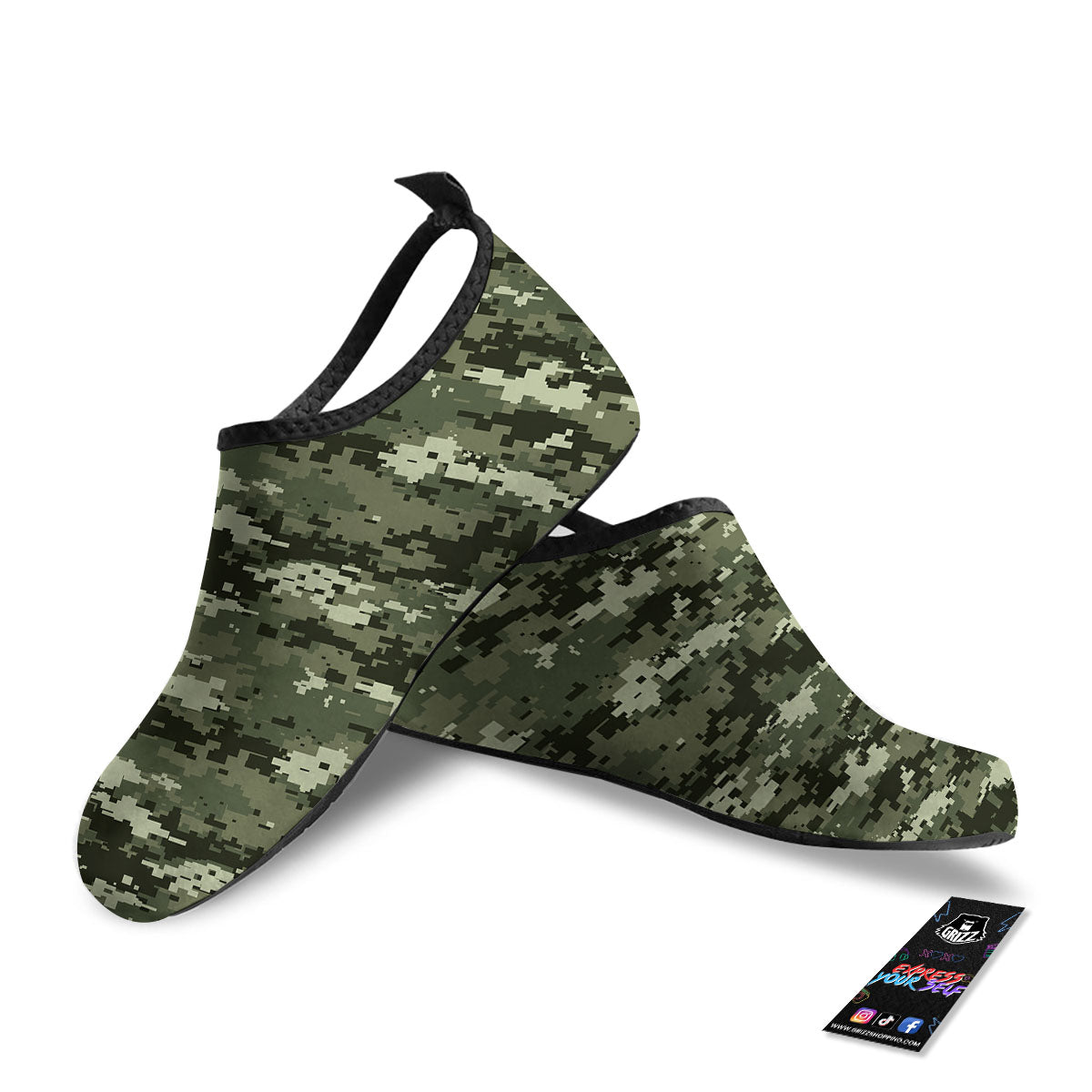 Digital Camo Desert Print Pattern Water Shoes-grizzshop