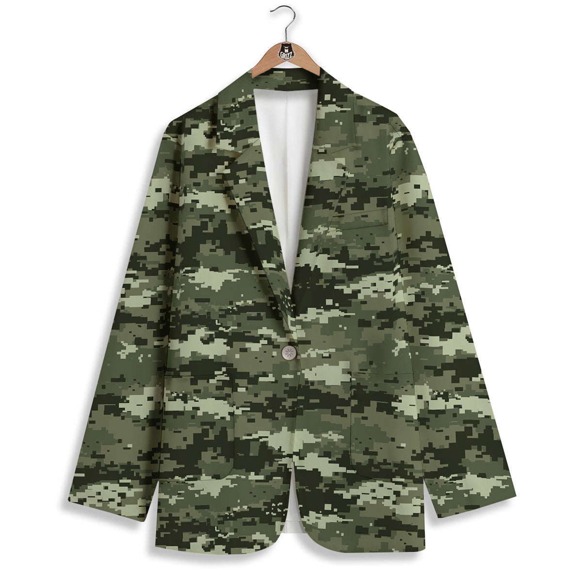 Digital Camo Desert Print Pattern Women's Blazer-grizzshop