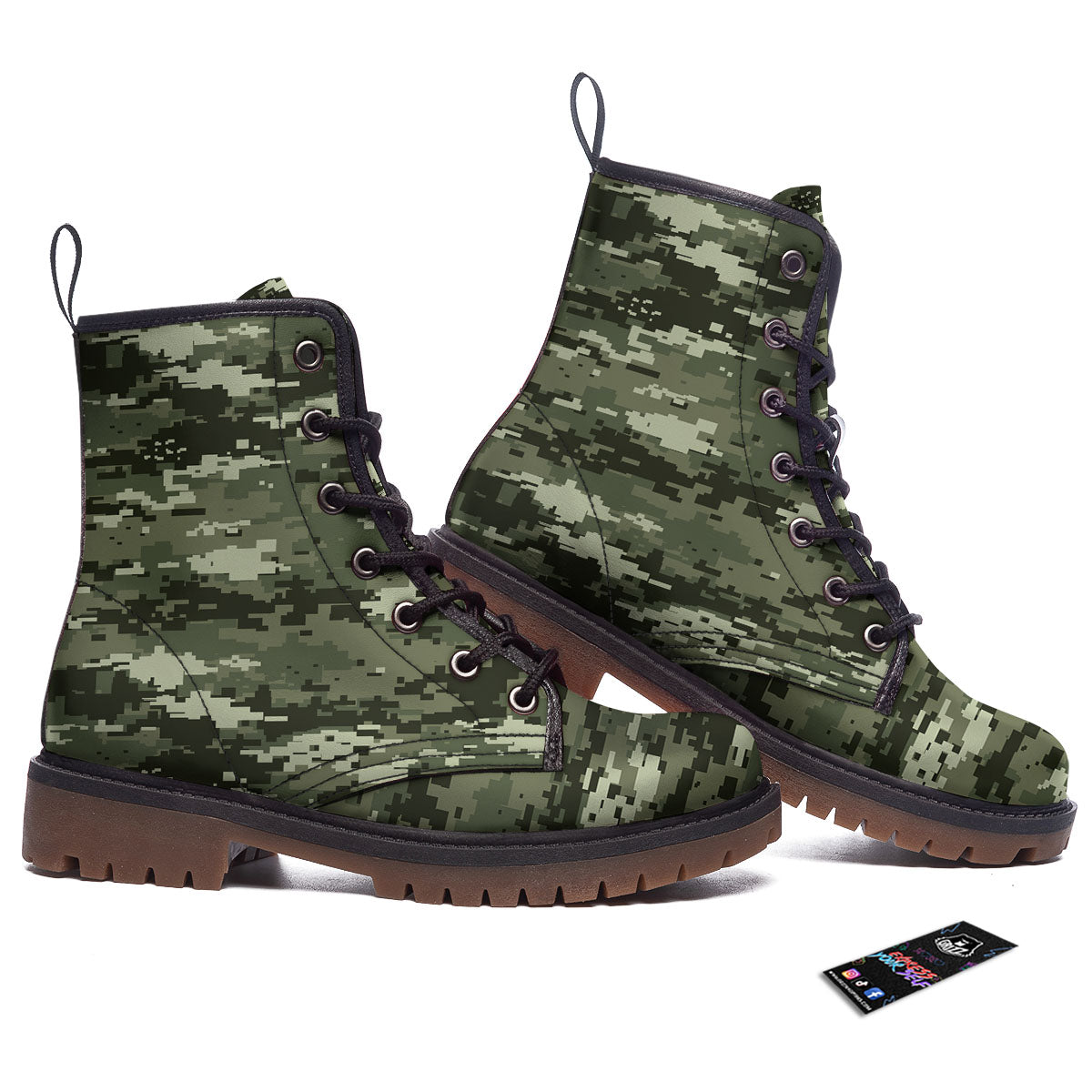 Digital Camo Desert Print Pattern Work Boots-grizzshop