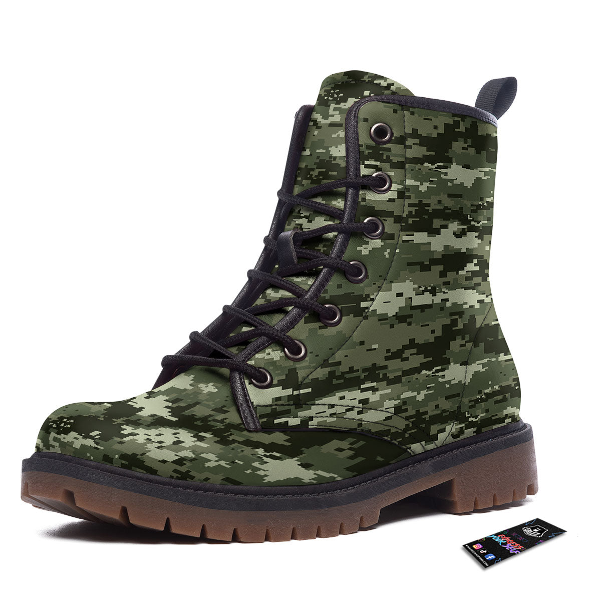 Digital Camo Desert Print Pattern Work Boots-grizzshop