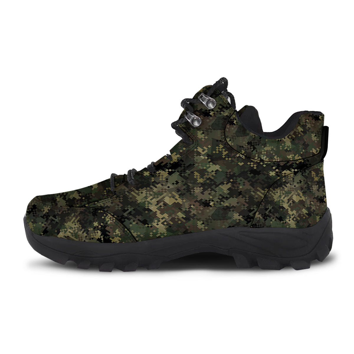 Digital Camo Forest Green Print Pattern Hiking Shoes-grizzshop