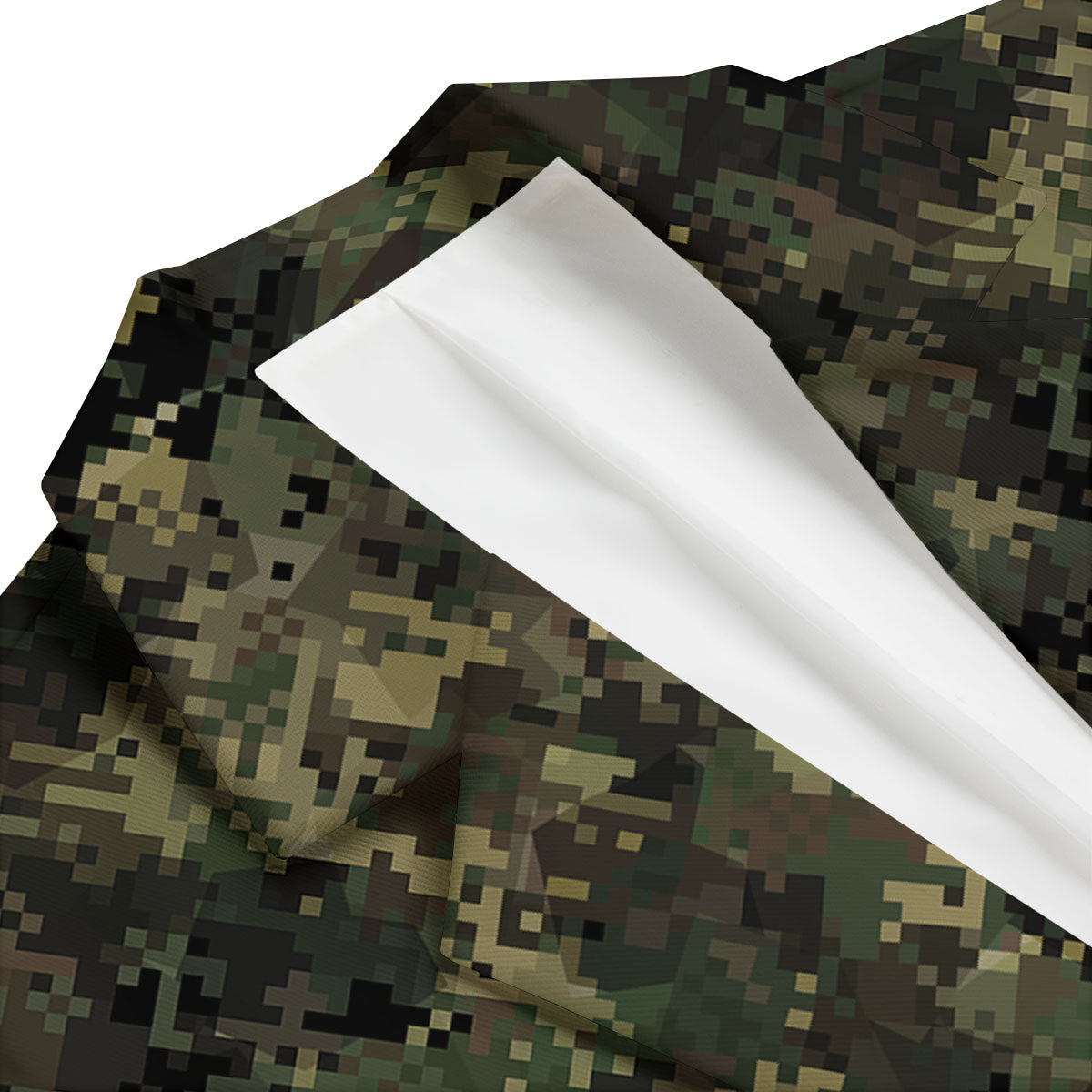 Digital Camo Forest Green Print Pattern Men's Blazer-grizzshop