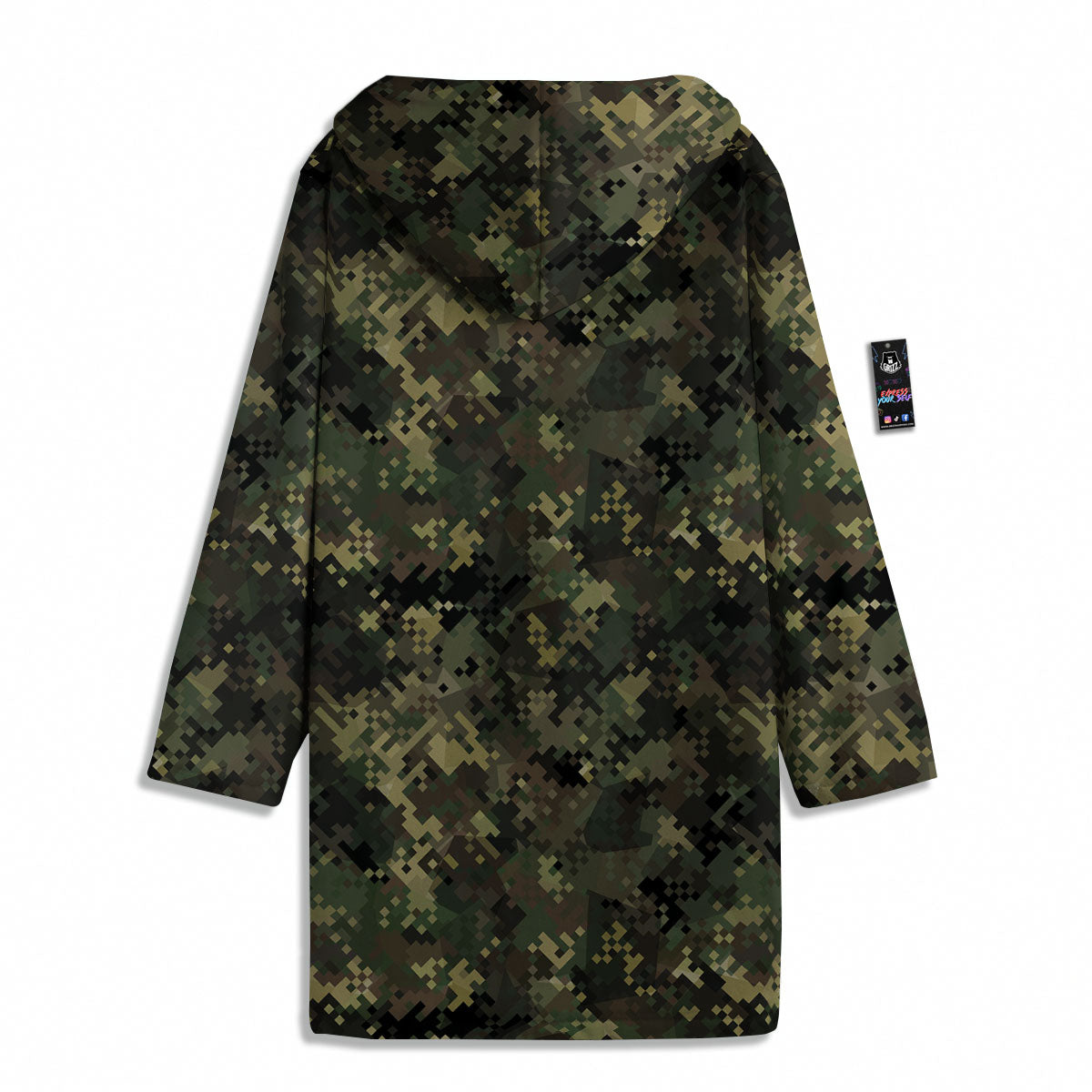 Digital Camo Forest Green Print Pattern Men's Windbreaker Jacket-grizzshop