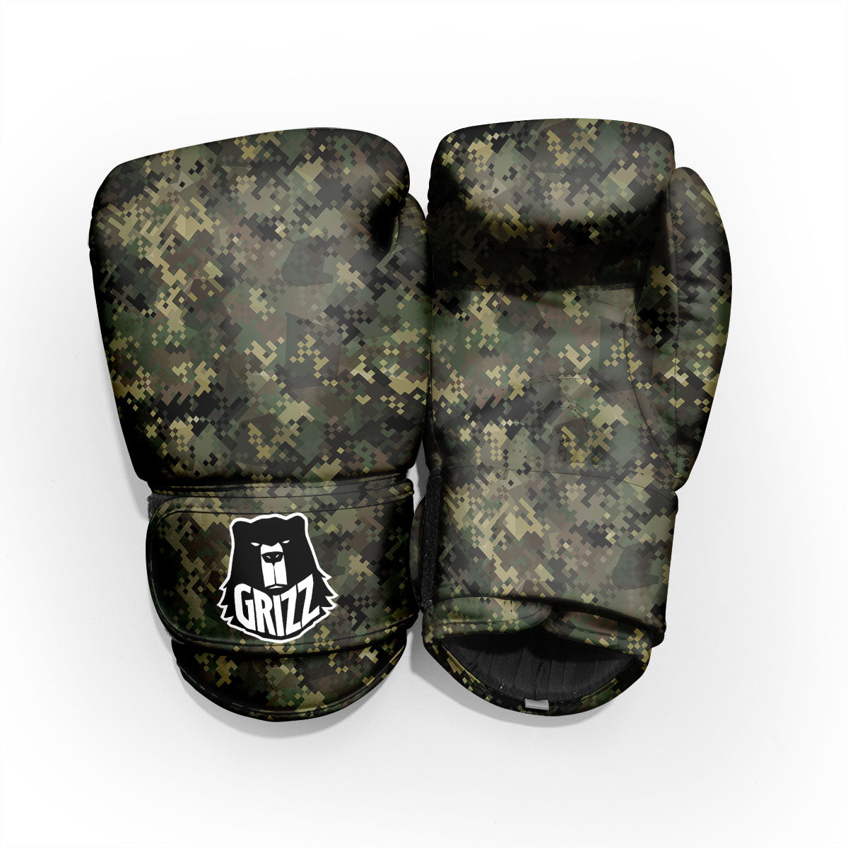 Digital Camo Forest Green Print Pattern Pro Boxing Glove