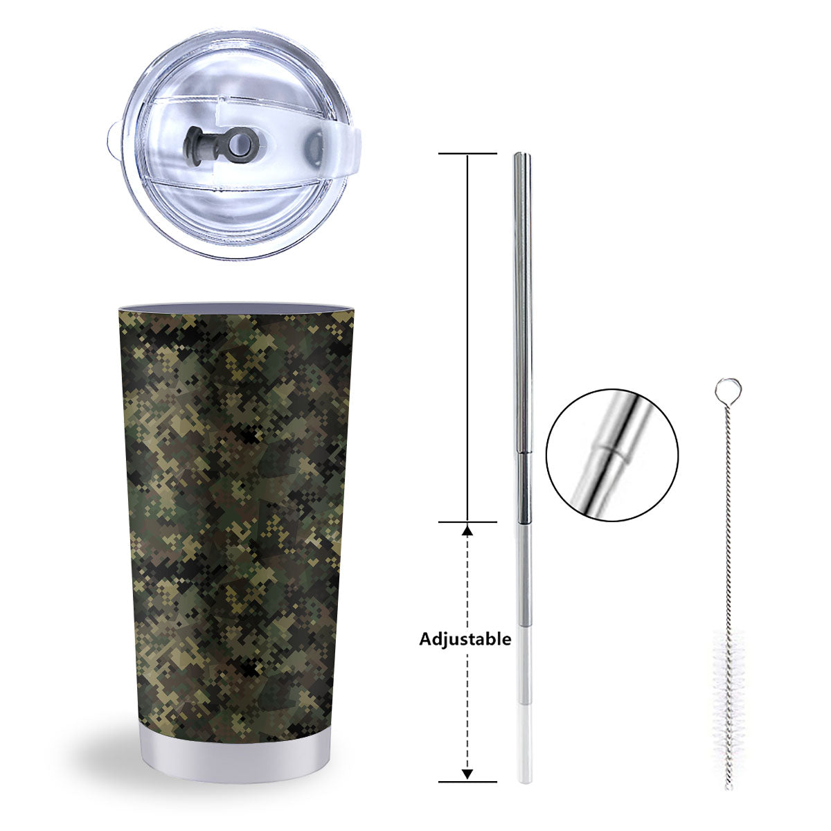 Digital Camo Forest Green Print Pattern Tumbler-grizzshop