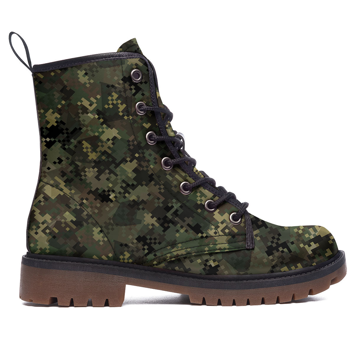 Digital Camo Forest Green Print Pattern Work Boots-grizzshop