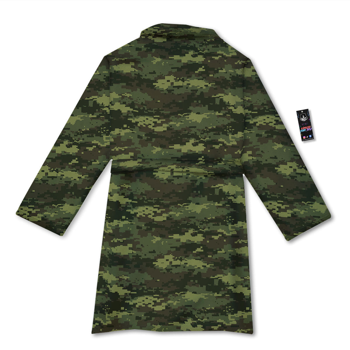 Digital Camo Green Print Pattern Bathrobe-grizzshop
