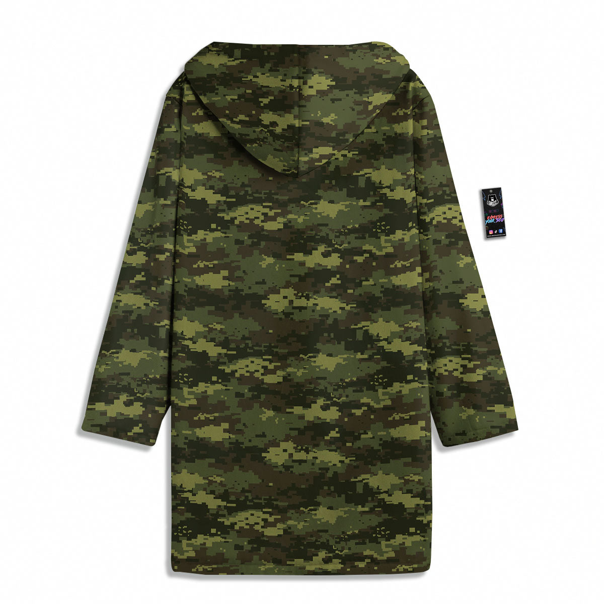 Digital Camo Green Print Pattern Men's Windbreaker Jacket-grizzshop