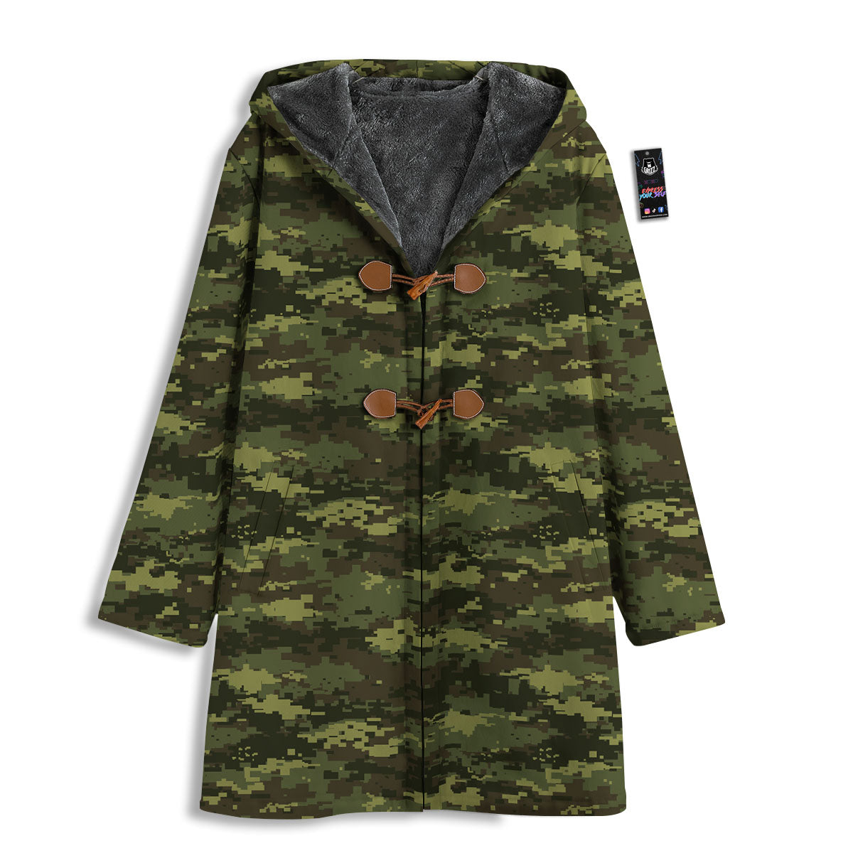 Digital Camo Green Print Pattern Men's Windbreaker Jacket-grizzshop