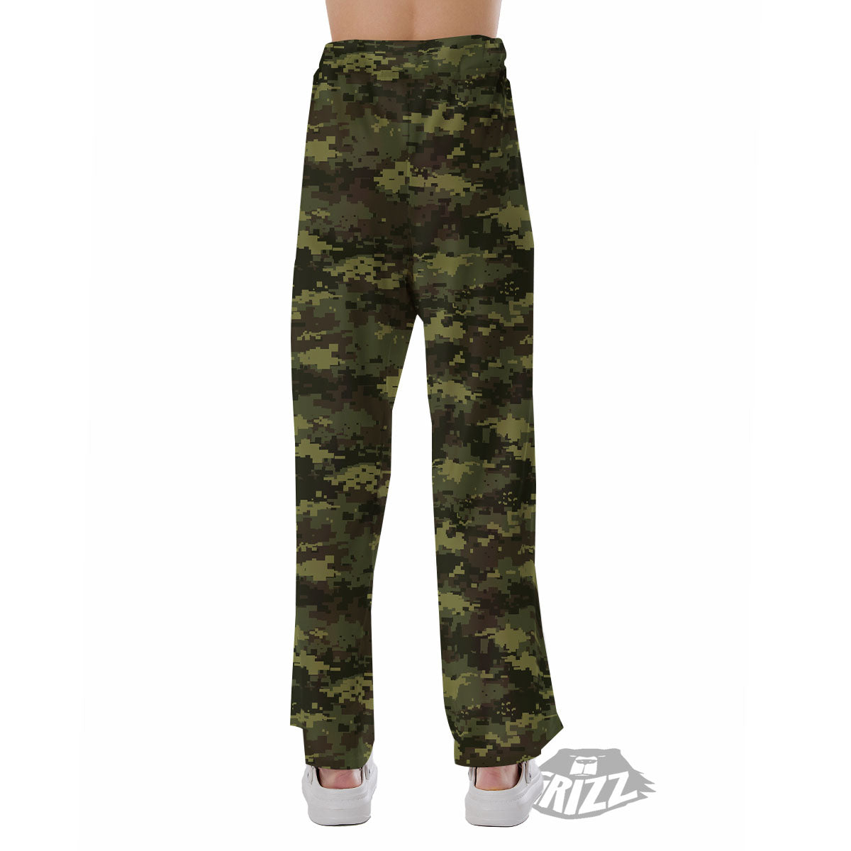 Digital Camo Green Print Pattern Pajama Pants-grizzshop