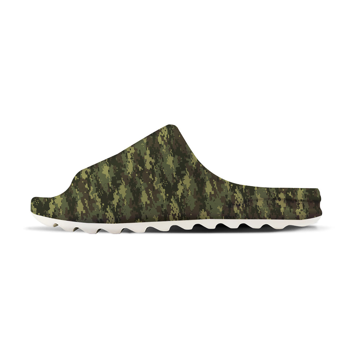 Digital Camo Green Print Pattern Sandals-grizzshop
